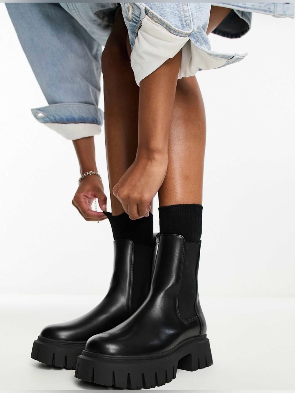 ASOS Wide Fit Chunky Chelsea Boots 12US